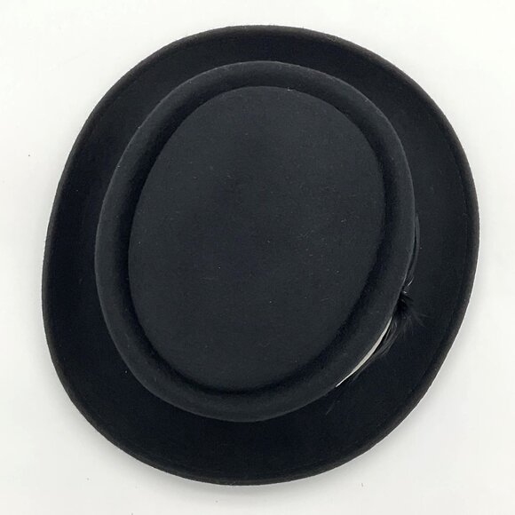 100% Wool Comfort Felt Handmade Derby Bowler Fedora Black Hat L/XL - Picture 2 of 9